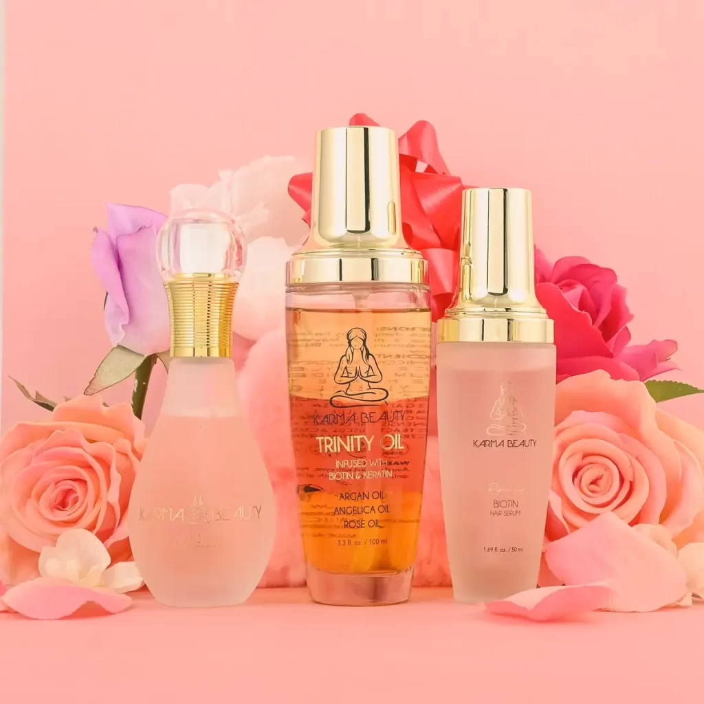 Karma Beauty Bundle- Biotin Serum, Trinity Oil & Sweet Dreams Hair perfume