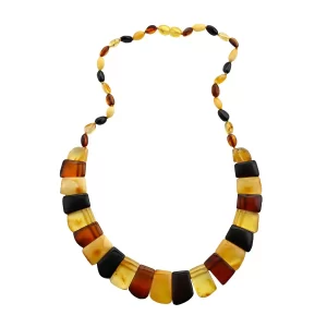 Multi Color Amber Boho Style Necklace 20 Inches
