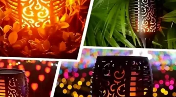 solar powered garden stake lights set