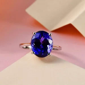 Rhapsody 950 Platinum AAAA Tanzanite Solitaire Ring