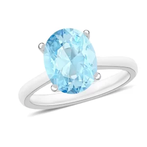 Mangoro Aquamarine Solitaire Ring in Platinum Over Sterling Silver 2.40 ctw
