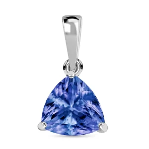 Luxoro 14K White Gold Premium Tanzanite Solitaire Pendant 1.45 ctw
