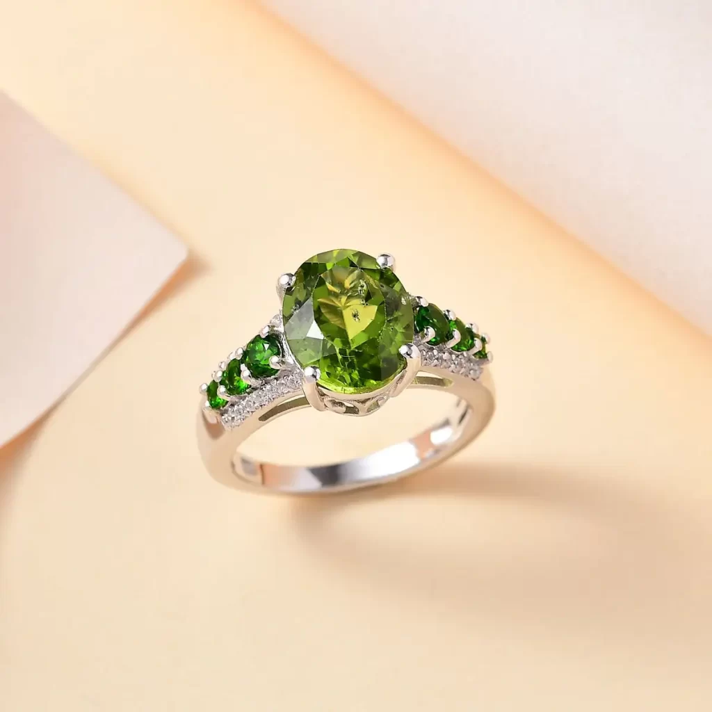 Leo birthstone rings Peridot and Multi Gemstone Ring