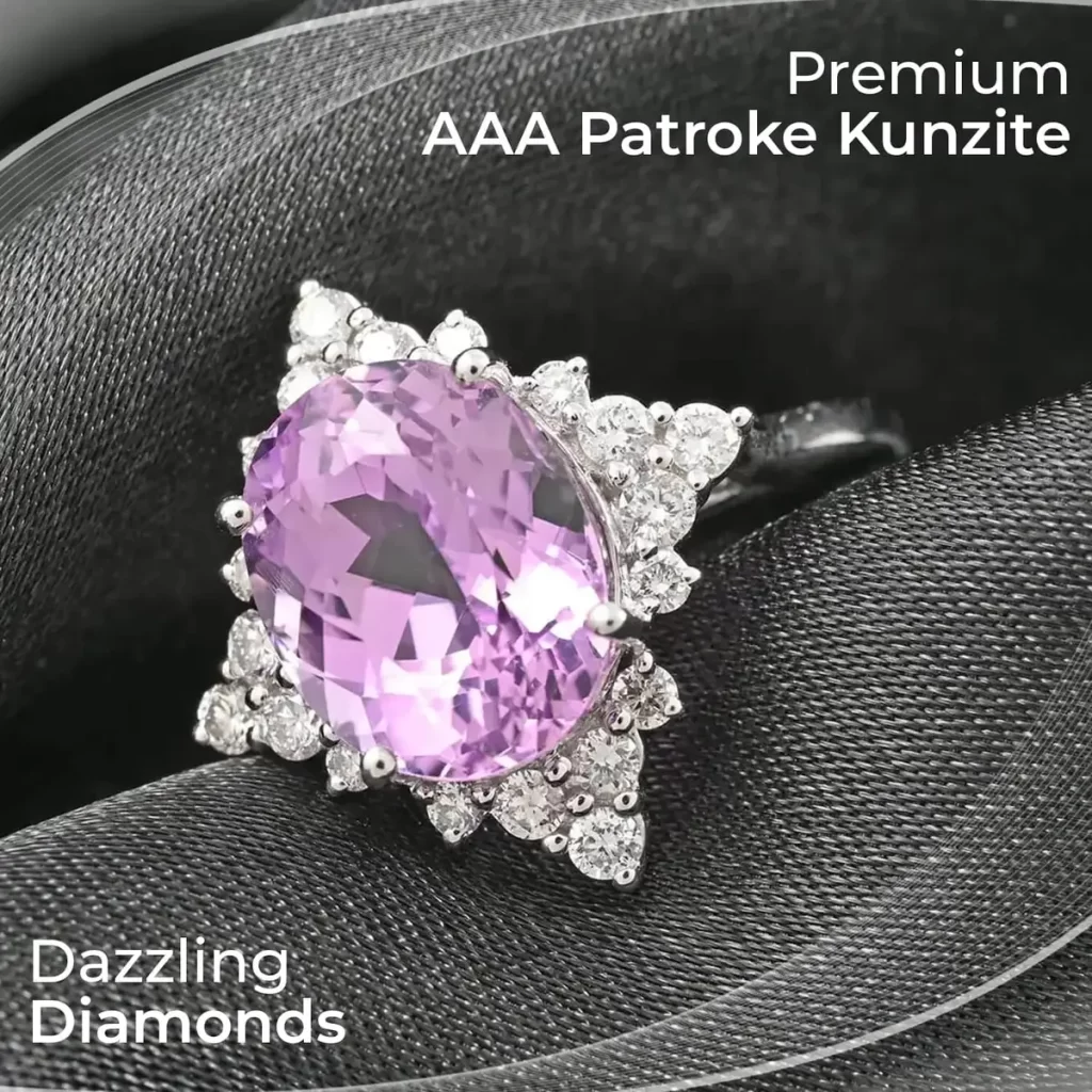 Rhapsody Certified & Appraised AAA Patroke Kunzite Ring