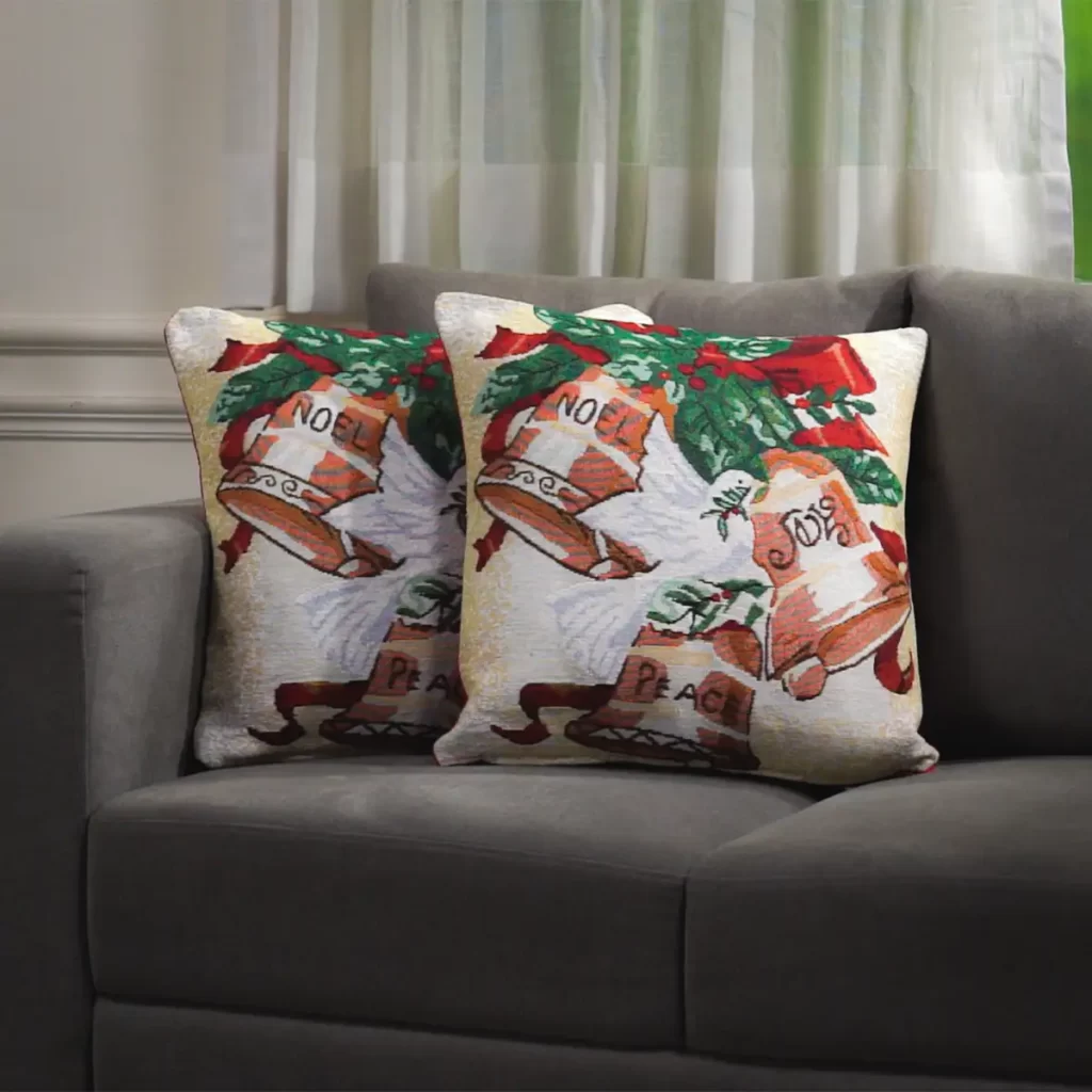 Christmas Bells Jacquard Woven Cushion Covers