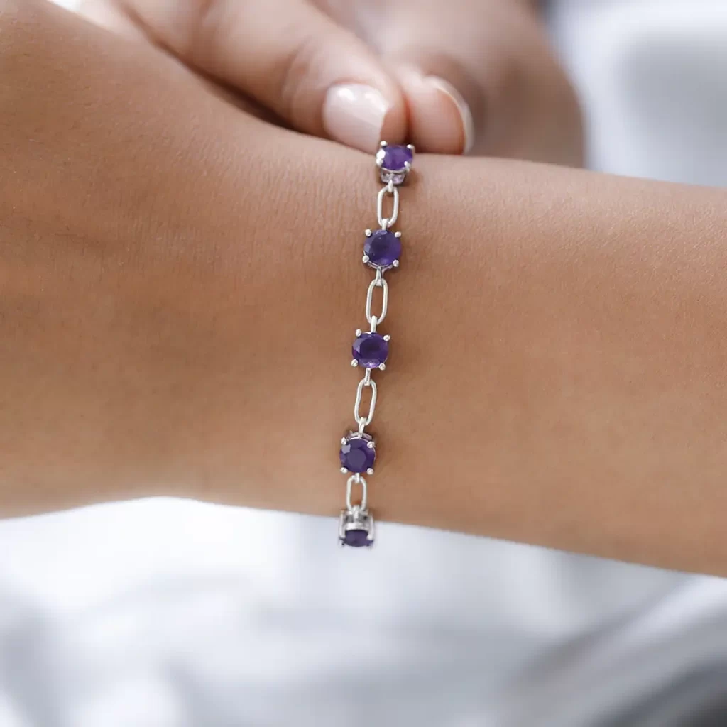 Karis Amethyst Station Bracelet 