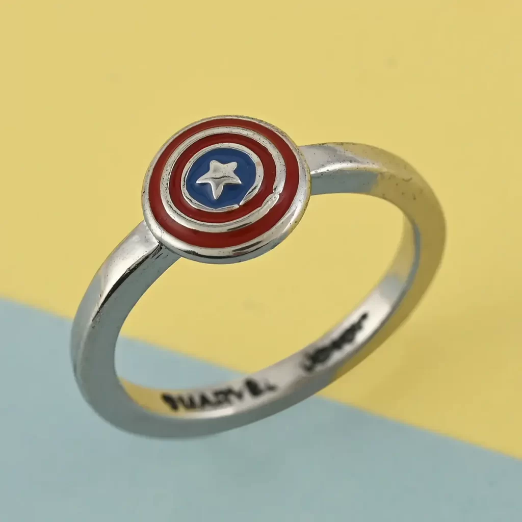 Marvel Captain America Shield Enameled Ring