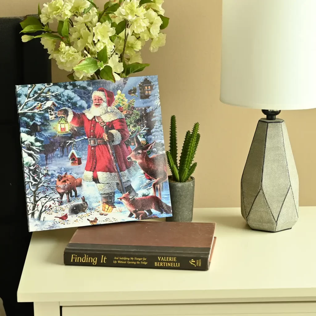 Holiday magic Santa Holding Lantern Christmas Painting