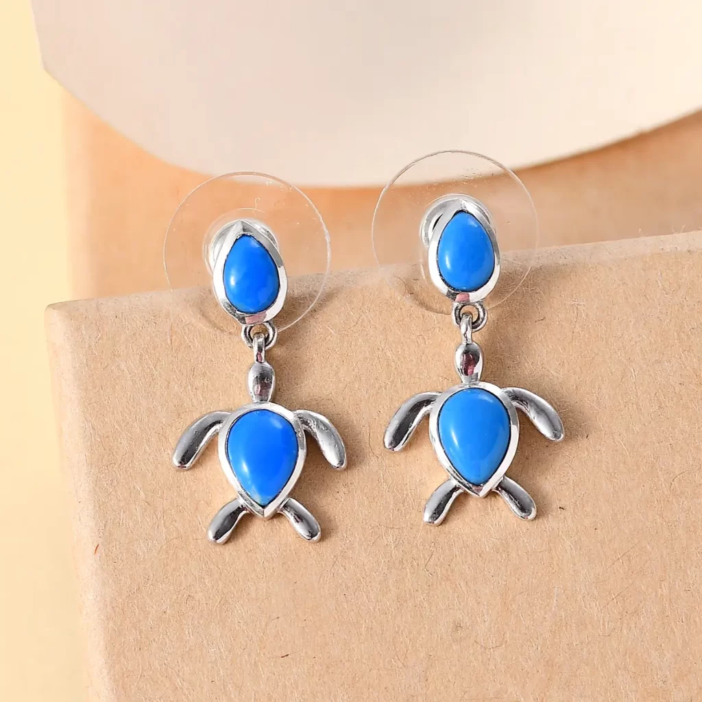 ceruleite turtle earrings for calmness 